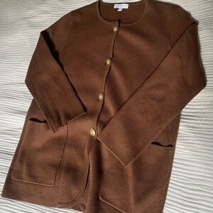 J. Crew Brown Cardigan with Gold Buttons in Size XS
